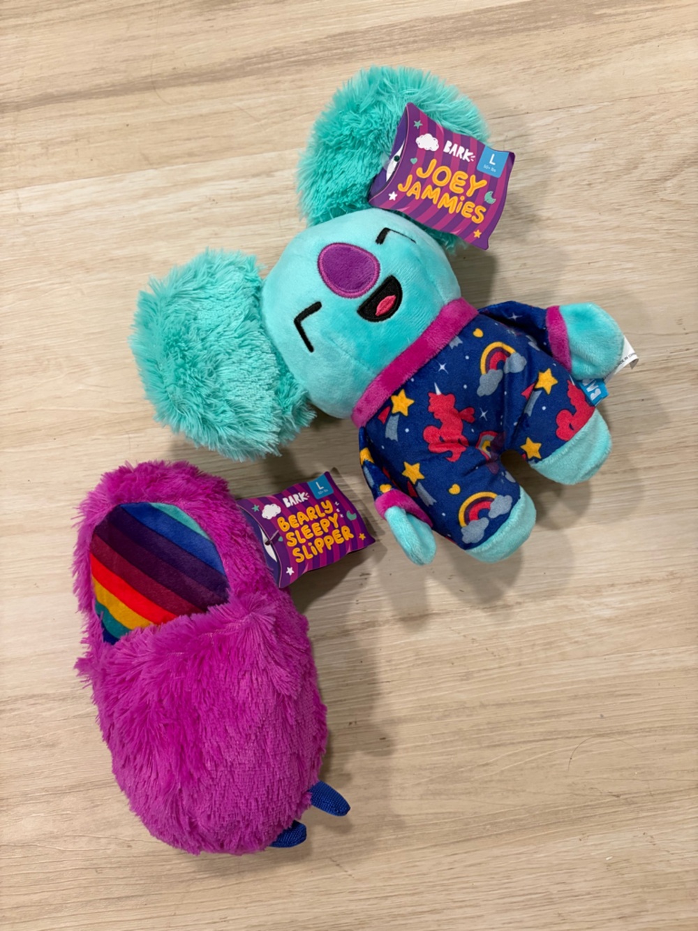 Bark Joey Jammies and Bearly Sleepy Slipper Dog Toys